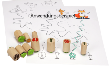 Holzstempel Tierspuren 10Stück